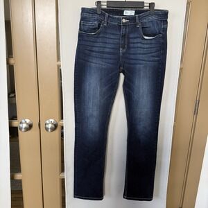 BKE Womens 32 Blue Medium Wash Mid Rise Payton Straight Leg Denim Jeans